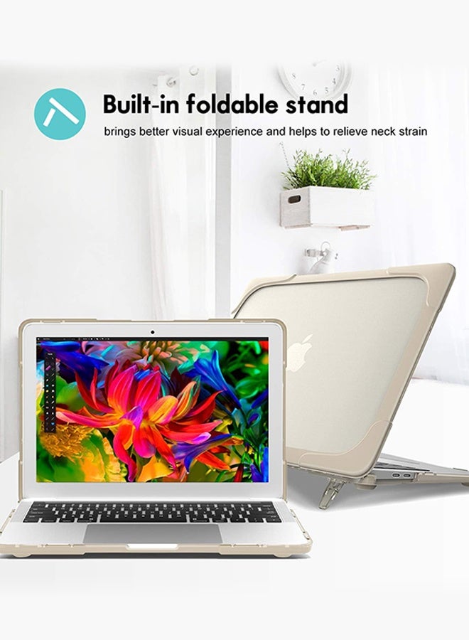 SUNDAREE MacBook Air 13.6 inch Case 2025 2024 2022 (A3240/A3113/A2681) with M4/M3 M2, Laptop Hard Shell for MacBook Air 13", Cover with Heavy Duty Rugged Shockproof Kickstand, Khaki - Image 4